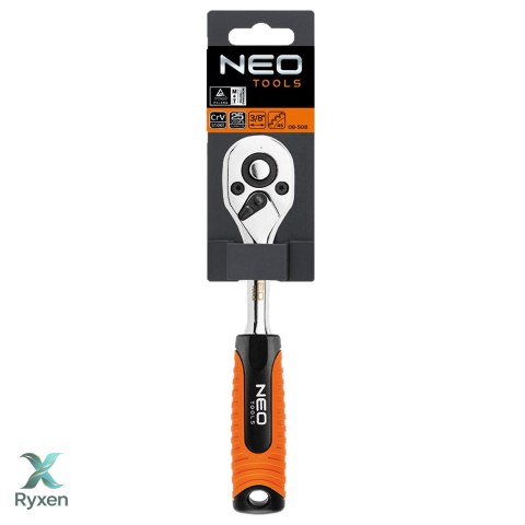 Grzechotka prosta 3/8", 210 mm, 45T NEO TOOLS