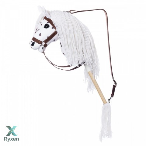Koń na kiju hobby horse hoppihorse a3 leopard - biały, maść tarantowata TOOTINY