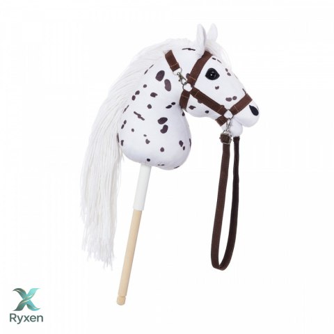 Koń na kiju hobby horse hoppihorse a3 leopard - biały, maść tarantowata TOOTINY