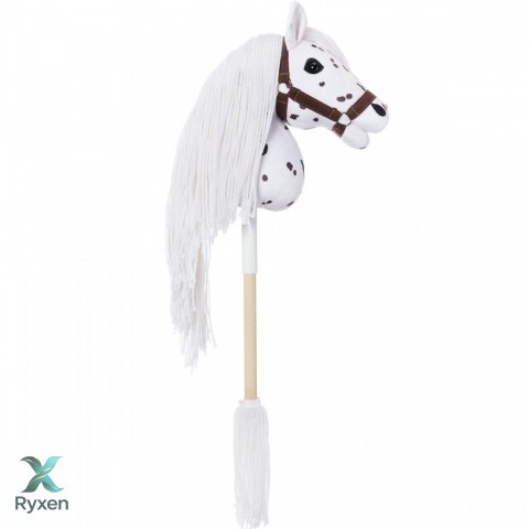 Koń na kiju hobby horse hoppihorse a3 leopard - biały, maść tarantowata TOOTINY