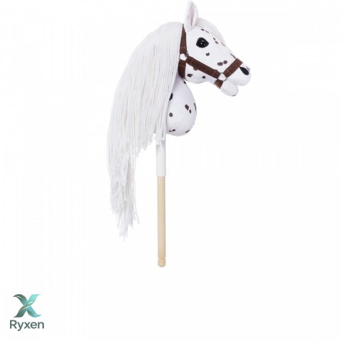Koń na kiju hobby horse hoppihorse a3 leopard - biały, maść tarantowata TOOTINY