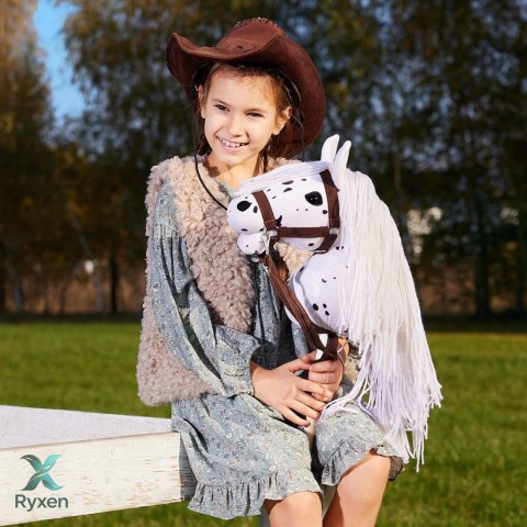 Koń na kiju hobby horse hoppihorse a3 leopard - biały, maść tarantowata TOOTINY