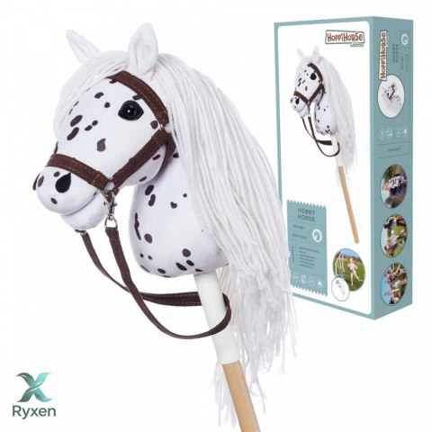 Koń na kiju hobby horse hoppihorse a4 leopard - biały, maść tarantowata TOOTINY