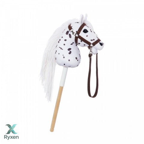 Koń na kiju hobby horse hoppihorse a4 leopard - biały, maść tarantowata TOOTINY