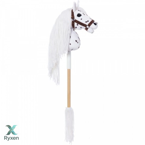 Koń na kiju hobby horse hoppihorse a4 leopard - biały, maść tarantowata TOOTINY