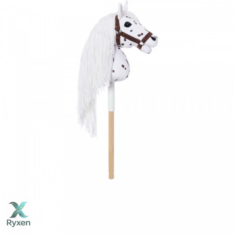 Koń na kiju hobby horse hoppihorse a4 leopard - biały, maść tarantowata TOOTINY
