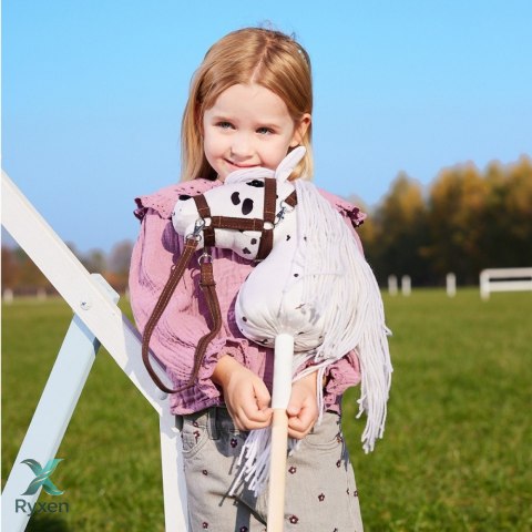 Koń na kiju hobby horse hoppihorse a4 leopard - biały, maść tarantowata TOOTINY