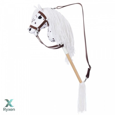 Koń na kiju hobby horse hoppihorse a4 leopard - biały, maść tarantowata TOOTINY