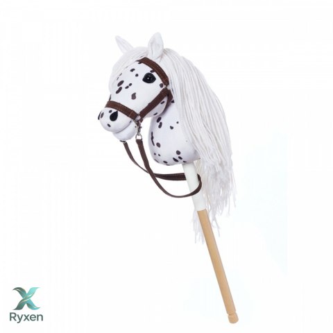 Koń na kiju hobby horse hoppihorse a4 leopard - biały, maść tarantowata TOOTINY