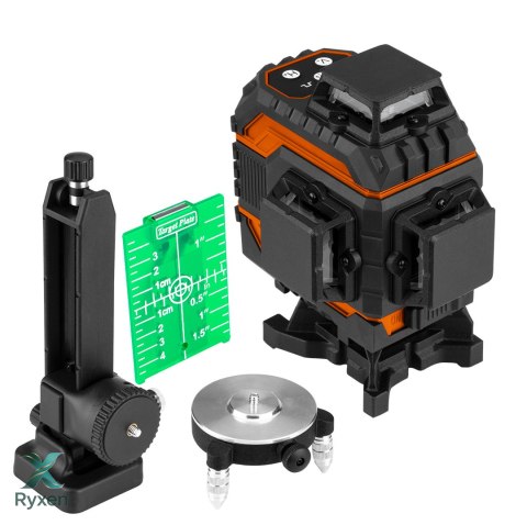 Laser 3D, 16 linii, zielony, walizka, tarcza celownicza, magnetyczny uchwyt, ładowarka NEO TOOLS