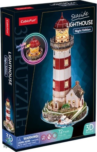 Puzzle 3d 72 elementy latarnia wersja nocna CUBIC FUN