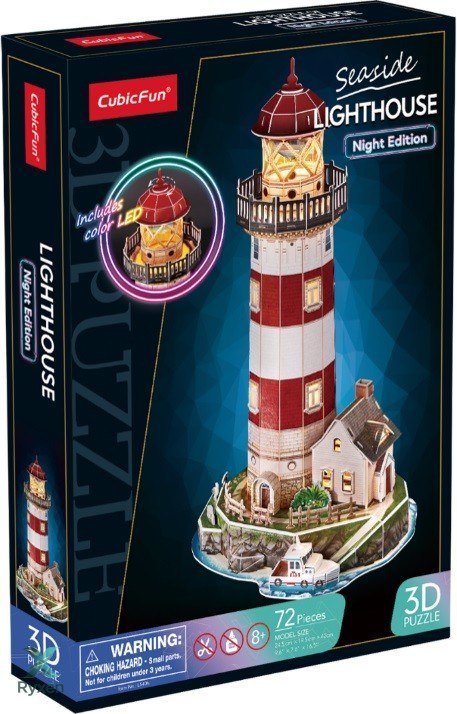 Puzzle 3d 72 elementy latarnia wersja nocna CUBIC FUN