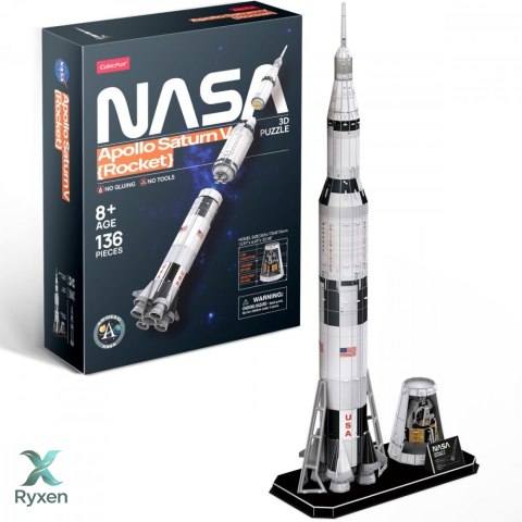 Puzzle 3d rakieta apollo saturn CUBIC FUN
