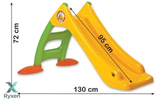Zjeżdżalnia Ogrodowa Dla Dzieci 3-Stopniowa Drabinka Żółta 130cm 424 DOREX