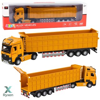 Ciężarówka Wywrotka Metalowa Kabina Światła Dźwięki Napęd Żółta LEAN TOYS