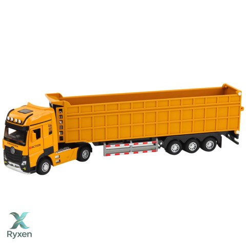 Ciężarówka Wywrotka Metalowa Kabina Światła Dźwięki Napęd Żółta LEAN TOYS