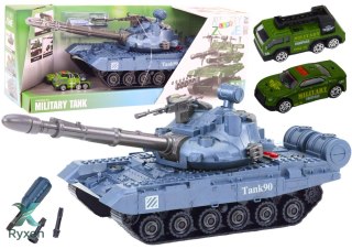 Czołg Pojazd Wojskowy DIY Do Rozkręcania Niebieski Dźwięki Zestaw Resoraki LEAN TOYS