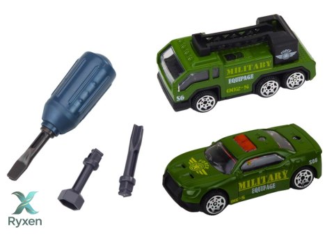 Czołg Pojazd Wojskowy DIY Do Rozkręcania Niebieski Dźwięki Zestaw Resoraki LEAN TOYS