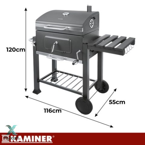 Grill ogrodowy z pokrywą 116x55x120cm Kaminer KAMINER