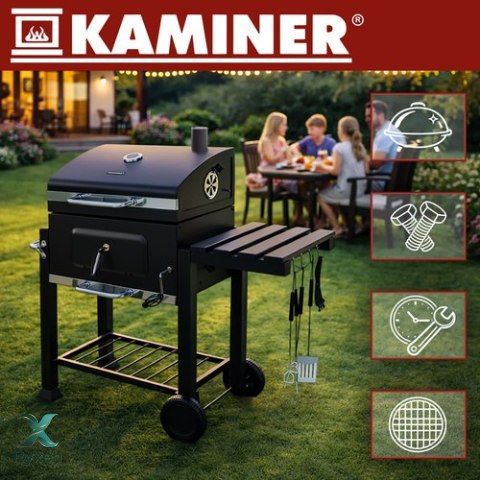 Grill ogrodowy z pokrywą 116x55x120cm Kaminer KAMINER