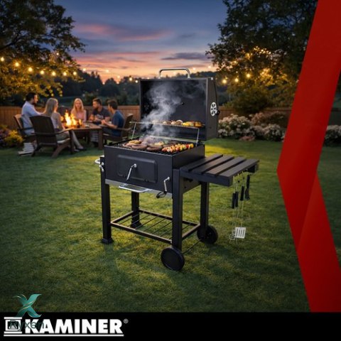 Grill ogrodowy z pokrywą 116x55x120cm Kaminer KAMINER