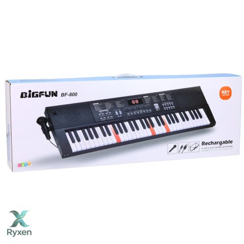 Keyboard Pianinko Elektryczne Z Mikrofonem 200 Brzmień 61 Klawiszy 78cm LEAN TOYS