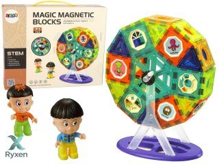 Klocki Magnetyczne Budowle 3D Diabelski Młyn Karuzela 71 Elementów LEAN TOYS