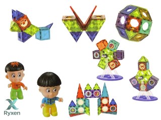 Klocki Magnetyczne Budowle 3D Diabelski Młyn Karuzela 71 Elementów LEAN TOYS