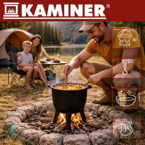 Kociołek żeliwny emaliowany 8l Kaminer KAMINER