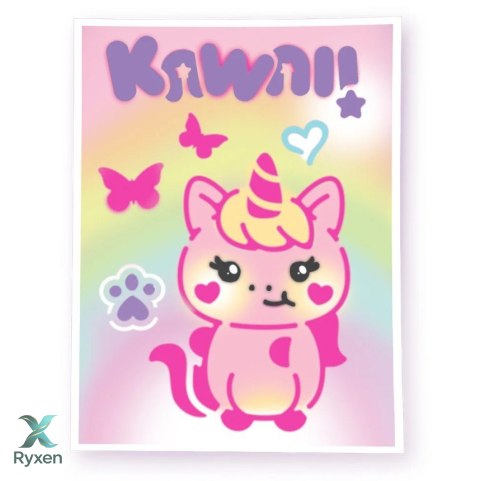 Projekt art - walizeczka małej artystki kawaii - kreatywny zestaw z elektronicznym aerografem EPEE
