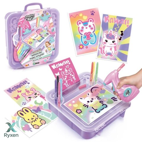Projekt art - walizeczka małej artystki kawaii - kreatywny zestaw z elektronicznym aerografem EPEE