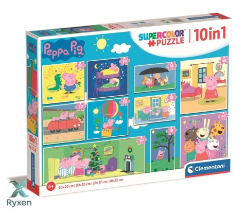 Puzzle 10w1 Super Color ŚWINKA PEPPA Clementoni 20271 CLEMENTONI