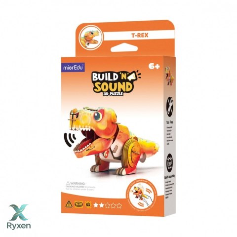 Puzzle 3d mieredu buduj i słuchaj - tyranozaur rex MG DYSTRYBUCJA