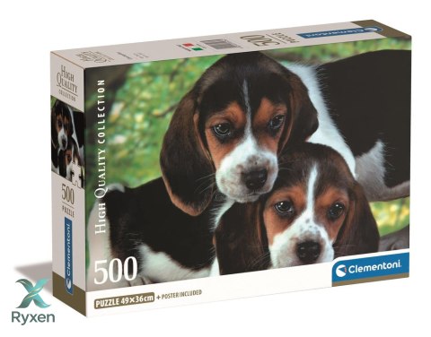Puzzle 500 HQC SZCZENIACZKI BEAGLE PIESKI Plakat Clementoni 35536 CLEMENTONI