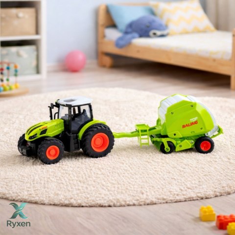 Traktor Rolniczy Farmerski Zdalnie Sterowany RC Z Prasą Do Balotów 1:24 LEAN TOYS