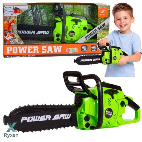 Zabawkowa Piła Łańcuchowa Dla Dzieci Światła Dźwięki Zielona LEAN TOYS