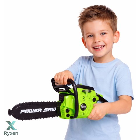 Zabawkowa Piła Łańcuchowa Dla Dzieci Światła Dźwięki Zielona LEAN TOYS