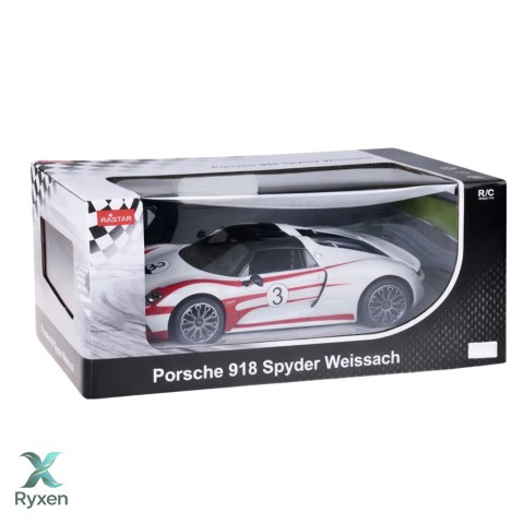 Auto Porsche 918 Spyder Performance Zdalnie Sterowane RC Białe Rastar 1:14 RASTAR