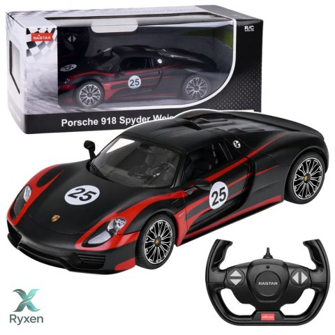 Auto Porsche 918 Spyder Performance Zdalnie Sterowane RC Czarne Rastar 1:14 RASTAR