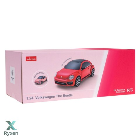 Auto Volkswagen Beetle UV Sensitive Zdalnie Sterowane RC Różowe Rastar 1:24 RASTAR