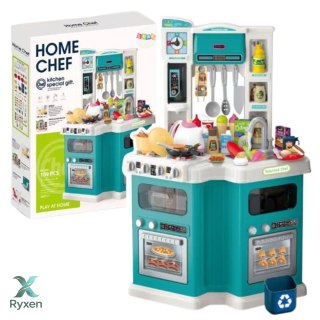 Duża Kuchnia Dla Dzieci Home Chef Dźwięki Gotowania Akcesoria 109 el. LEAN TOYS