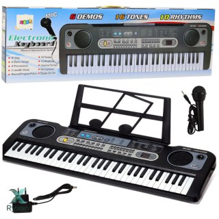 Keyboard Elektryczny Mikrofon Stojak Na Nuty Nagrywanie Odtwarzanie LEAN TOYS