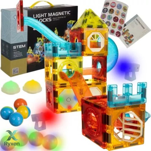 Klocki magnetyczne- tor 77el. Kruzzel 22684 KRUZZEL