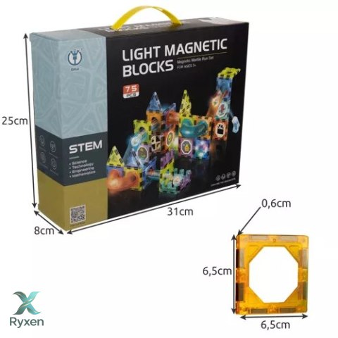 Klocki magnetyczne- tor 77el. Kruzzel 22684 KRUZZEL