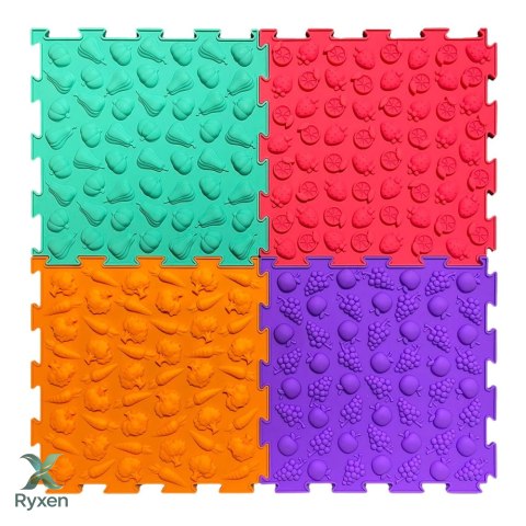 Ścieżka Sensoryczna Puzzle Kafelki Różne Struktury Kolory 24,5 cm 10 szt. LEAN TOYS