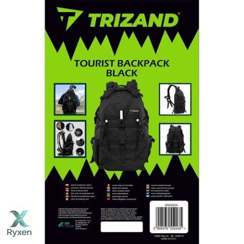 Plecak militarny/ turystyczny czarny Trizand 20534 TRIZAND