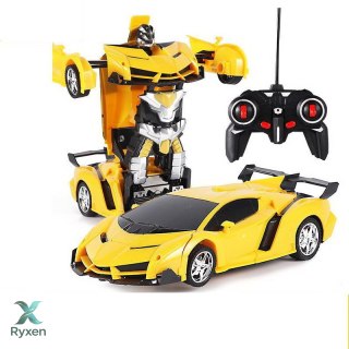 Auto Robot 2w1 Pilot R/C Światło Dźwięk Drift Żółty LEAN TOYS