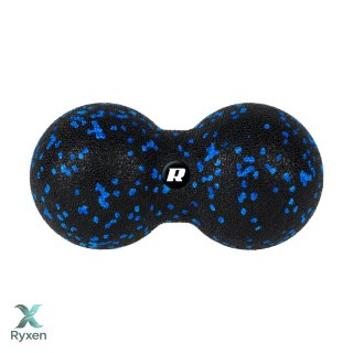 Duoball podwójna piłka do masażu 8cm, kolor czarno-niebieski, materiał EPP, REBEL ACTIVE Rebel