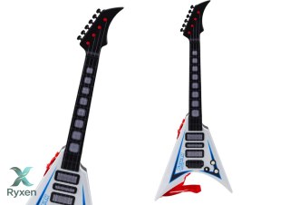 Gitara Elektryczna Dla Dzieci Światła Melodie Biała LEAN TOYS