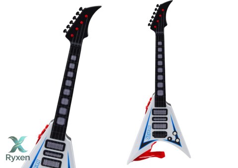 Gitara Elektryczna Dla Dzieci Światła Melodie Biała LEAN TOYS
